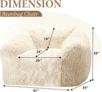 Canapé pouf moderne en mousse pour chambre à coucher, vente en gros, luxe, doux, en fourrure pelucheuse