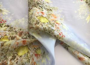 <span class=keywords><strong>Tissu</strong></span> en <span class=keywords><strong>organza</strong></span> de soie pure 100% <span class=keywords><strong>imprimé</strong></span> numériquement, Inde - Product Image 4