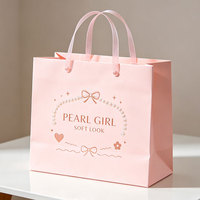 Sac en papier cartonné de luxe personnalisé avec poignée en satin pour la fête nuptiale, emballage de cadeau de mariage, sac en papier pour cadeaux