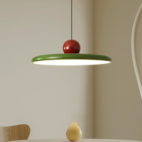 Luminaire suspendu LED vert en fer au design rétro européen moderne, hauteur réglable, économie d'énergie, blanc chaud 3500K, pour intérieur, maison, bureau