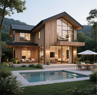 Villa préfabriquée 3D Maison préfabriquée Villa Plan De Maison Maison Villa en bois préfabriquée de luxe
