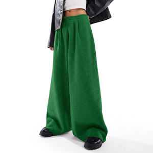 Pantalon de survêtement personnalisé pour femme, coupe large, taille haute élastique, en molleton, style streetwear, idéal pour l'été, OEM ODM - Product Image 4