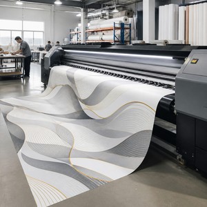<span class=keywords><strong>Papier</strong></span> <span class=keywords><strong>peint</strong></span> mural personnalisé gris vague ligne dorée toile huilée abstraite motif ruban pour hall, bureau, club - Product Image 6