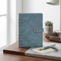 Carnet magnétique en PU à feuilles mobiles et bloc-notes rechargeable A5/B5, 100 feuilles, reliure thermique, design minimaliste et élégant, pour le bureau, le travail, journal intime, cadeau