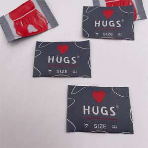 Vêtements jacquard haute densité 100% coton biologique personnalisés étiquettes tissées en satin étiquettes tissées de vêtements - Product Image 6