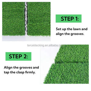 Gazon artificiel direct usine, tapis de gazon synthétique extérieur personnalisé, dalles de terrasse en plastique emboîtables - Product Image 4