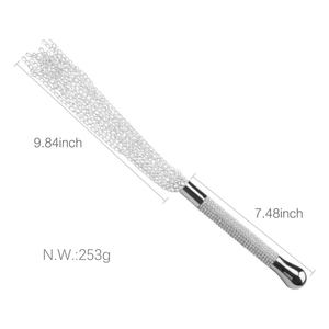 SM BDSM métal diamant poignée chaîne fouet Flogger fantaisie fétiche main pagaie pour sexe jeu de rôle <span class=keywords><strong>Bondage</strong></span> Gear - Product Image 6