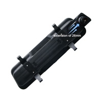 Caméra de tableau de bord intelligente avec écran LCD de 9,66 pouces, double caméra, enregistrement en boucle IPS, 12-24V, capteur G, angle de 130-150 degrés, max 128 Go, sortie d'usine