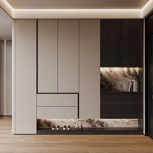 Armoires basses de cuisine de style japonais Boyce, aménagement compact + étagère ouverte - Product Image 1