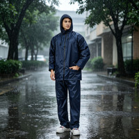 Imperméable de haute qualité imperméable costume Polyester PVC imperméable coupe-vent à capuche imperméable avec pantalon