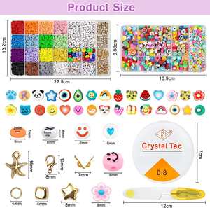 <span class=keywords><strong>Kit</strong></span> de fabrication de bracelets DIY avec perles en argile polymère, breloques et intercalaires en forme de fruits et d'animaux pour la création de bijoux artisanaux - Product Image 4