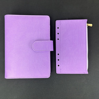 Derniers porte-cartes durables en cuir de galet 6 trous Planner Insert Pocket Accessories Gold Zipper Pouch Storage A6 Binder Flyleaf