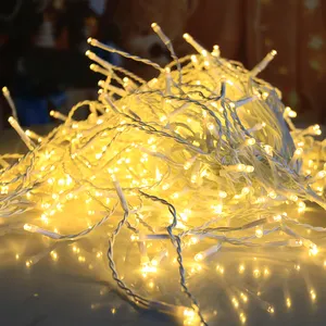 Hot Sales 400L Warm Wit Ijspegel Led String Licht Met Waterdichte IP44 Adapter Voor Kerst Decoratie Fairy Lights