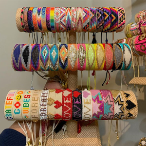 2024 coloré mode femmes bohème mot/coeur/oeil/étoile plage cristal <span class=keywords><strong>amitié</strong></span> tissé gland miyuki graines perles bracelet - Product Image 2