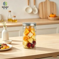 Pot en verre transparent de qualité alimentaire, 280 ml, avec couvercle à vis, pour confiture, gelée, fournitures de cuisine en gros