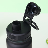 Bouteille d'eau sport réutilisable sans BPA, couleur dégradée personnalisée pour l'été, portable, à boire directement, en plastique, pour l'extérieur