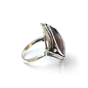 แหวนควอตซ์สโมคกี้ เงินแท้ 925 แหวนพลอยควอตซ์สโมคกี้ งานแฮนด์เมด คอลเลคชั่นแหวนสวย เครื่องประดับเงิน ราคาขายส่ง - Product Image 6