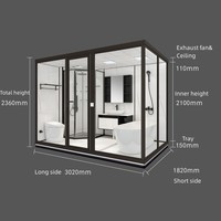 Module de salle de bain préfabriqué tout-en-un avec douche intégrée, salles de bain modulaires complètes