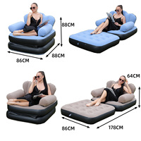 Nuevo sofá cama inflable perezoso plegable de PVC de doble propósito sofás de jardín gruesos