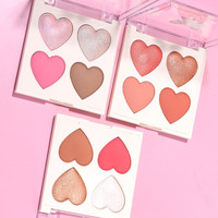 Palette de maquillage en poudre pour surligneur 4 couleurs, palette de surligneur scintillant à haute pigmentation pour le visage, cadeau idéal
