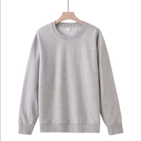 Fabricants de vêtements personnalisés printemps et automne 100% coton 360 grammes col rond à manches longues sweat décontracté couleur unie haut