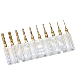 10PC 0.8-3.175mm Titanium Coating PCB Drill Bit Tungsten Carbide Drill Bits For PCB