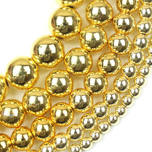Runde Hämatit perlen 2/3/4/6/8/10/12mm Gold Farbe Lose Perlen für Schmuck Armbänder Herstellung DIY Zubehör - Product Image 4