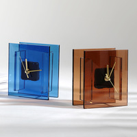Horloge en acrylique multicolore personnalisée, maison, salon, artisanat décoratif, bricolage, horloge de bureau