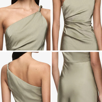 Robe de soirée en satin asymétrique pour femme, sur mesure OEM/ODM, fabricant de robes, usine de robes longues de soirée formelles à faible MOQ