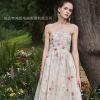 Nouveau tissu brodé en sequins tricotés à une seule face, brocart, 100% acrylique, résistant à l'abrasion, robes de mariée, spectacles