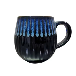 Mug à café ou thé en céramique de 500 ml, finition dégradée style rustique rétro, avec une grande poignée arrondie. - Product Image 5