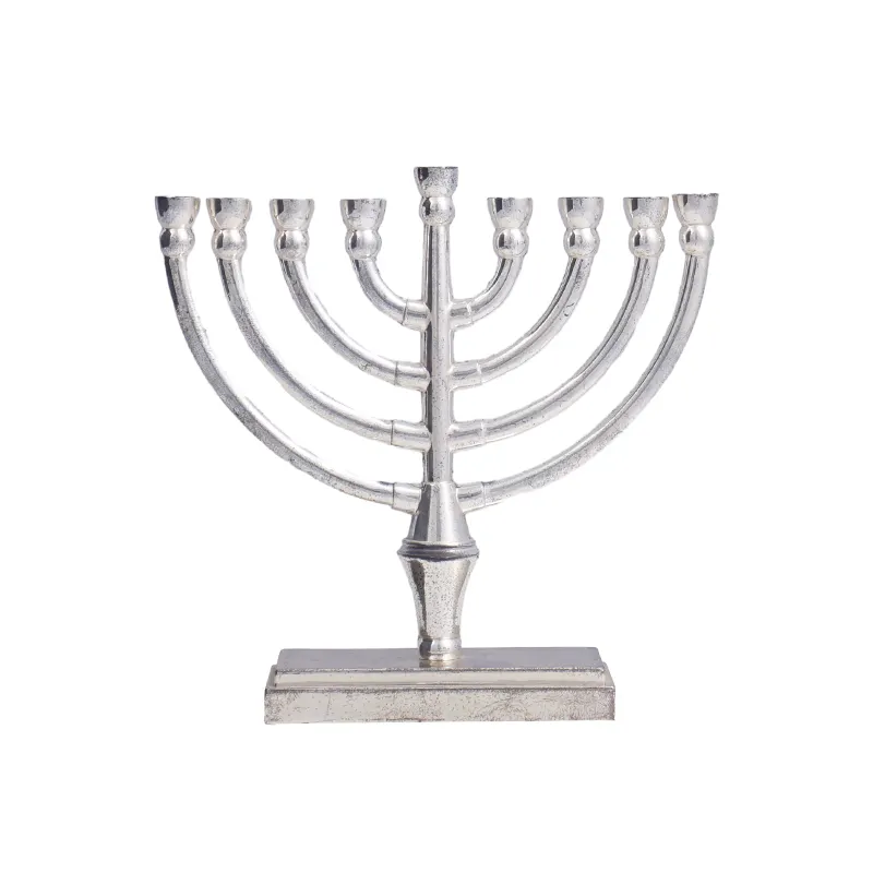 Candélabre de style européen Ornement religieux en métal 9 têtes Kerzenhalter Menorahs Hanukkah rétro