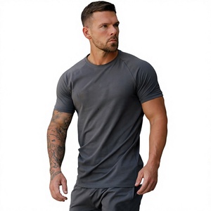 T-shirts décontractés pour hommes 100 % coton, personnalisables avec logo, couleur unie, coupe classique, gris clair, respirants et à séchage rapide, haute qualité - Product Image 6
