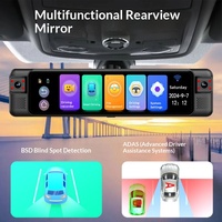 Caméra embarquée intelligente 12 pouces avec écran tactile, système multi-caméras 4K, enregistrement avant, arrière, gauche, droite, ADAS, BSD, GPS, capteur G