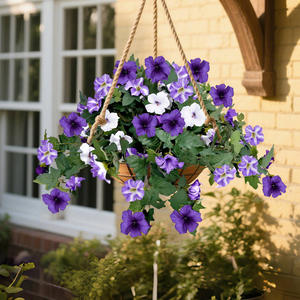 Flores Artificiales de Gloria DE LA Mañana, Cesta Floral Colgante, Plantas, <span class=keywords><strong>Petunias</strong></span> de Seda, Decoración de Balcón, Jardín, Decoración, 1, 2, 2 - Product Image 1