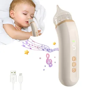 Anly Kiss 2024 새로운 충전식 전기 코 빨판 신생아를위한 음악 기능 코 클리너와 아기 비강 흡인기