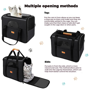 Grosir tas pembawa hewan peliharaan portabel ringan dapat dilipat kecil katun ringan poliester bersisi lembut pembawa anjing <span class=keywords><strong>kucing</strong></span> - Product Image 4