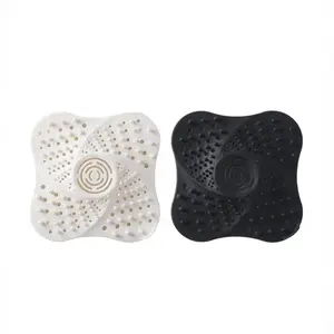 Drain Hair Catcher Durable Silicone Hair Trap with Suction Cups Shower Drain Covers Strainer Flexible & Durable 12cm, 13cm TPR