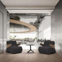 Ensemble de canapés modulaires modernes avec un design incurvé et une revêtement en tissu pour bureau, salon, hôtel, espaces publics