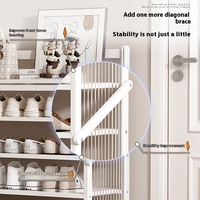 Étagère à chaussures moderne en bambou pliable multicouche Rangement peu encombrant avec installation sans poussière pour l'entrée ou la maison