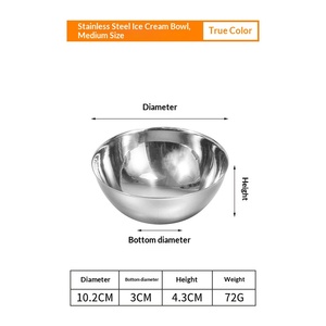Ciotole per <span class=keywords><strong>Gelato</strong></span> in Acciaio Inossidabile, Coppette Metalliche Riutilizzabili con Piedino per Dessert, Insalata, Frutta, Sundae, Snack, Condimenti, Budini e Piatti da Servizio - Product Image 6