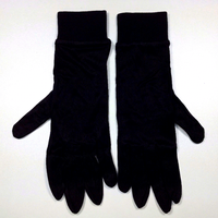 Gants longs en soie noire pour femmes musulmanes avec propriétés hydratantes et de protection solaire pour le soir, le sommeil, les occasions décontractées, l'extérieur et toutes les saisons