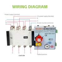 Top qualité 4 pôles 125 160 250 400 630 800 1000 1250 1600 2000 2500 3200 Amps double puissance ATS commutateur de transfert automatique
