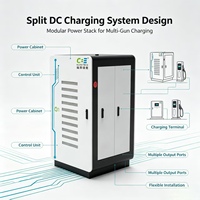 Borne de recharge rapide pour véhicules électriques 600 kW à refroidissement liquide, multi-prises GBT CCS1 CCS2, armoire de recharge commerciale extérieure IP54