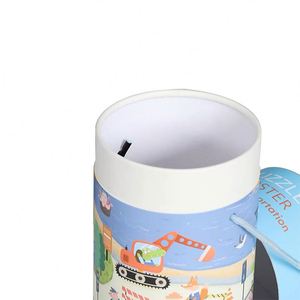 Wholesale Eco Friendly Packaging Cylinder Paper Box <b>Poster</b> Cardboard Tube Packaging with Coin Slot and Handle - Product Image 3