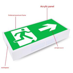 Lámpara LED de emergencia para seguridad contra incendios, indicador de evacuación, caja verde de escape, señal de salida, iluminación de emergencia recargable para pasillo - Product Image 4