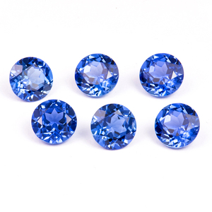 Piedras Sueltas <span class=keywords><strong>de</strong></span> <span class=keywords><strong>Zafiro</strong></span> Azul Real, Corte Brillante Redondo, Creadas en Laboratorio, para Joyería - Product Image 2