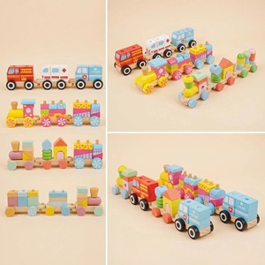<span class=keywords><strong>Train</strong></span> en bois Montessori, thème général, écologique, jouet interactif pour enfants, véhicule de jeu, blocs de construction |   OEM ODM Vente en gros - Product Image 5