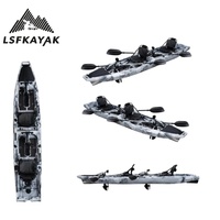 Kayak à pédales d'usine 2025 pour deux personnes, idéal pour la pêche et les loisirs dans les rivières et les lacs, en HDPE