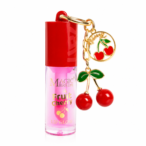Set di 12 lucidalabbra alla ciliegia a lunga durata, rossetto liquido brillante con grazioso portachiavi a forma di ciliegia - Product Image 4